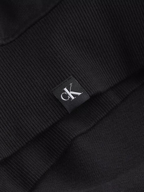 CK JEANS Sudadera corta con capucha y cremallera completa ck negro - Sudaderas de mujer