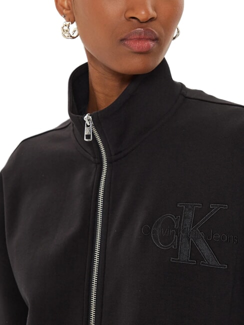 CK JEANS Sudadera de cuello alto con cremallera completa ck negro - Sudaderas de mujer