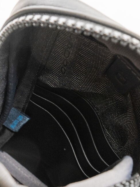 CHARLIE Bolso de cuero negro - Bandoleras Hombre