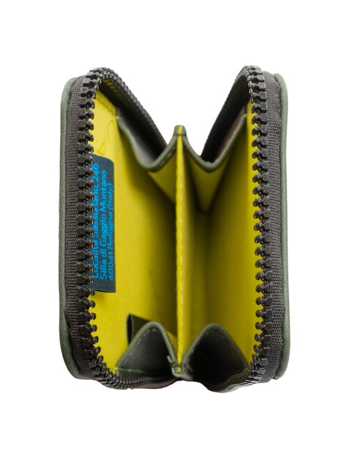 PQJ Monedero de cuero VERDE - Carteras Hombre