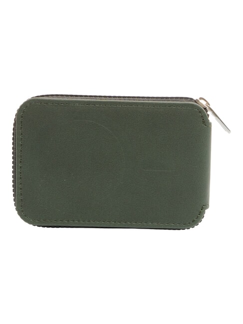 PQJ Monedero de cuero VERDE - Carteras Hombre