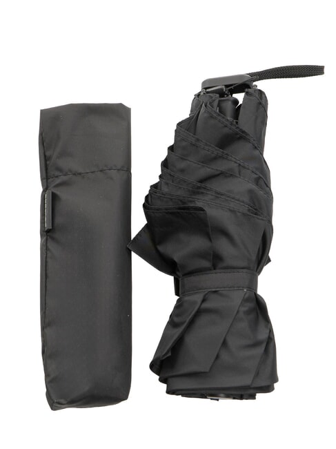 NABUCCO Mini paraguas con funda de piel negro - Paraguas