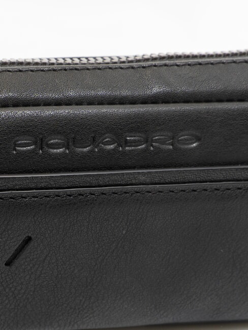 NABUCCO Mini paraguas con funda de piel negro - Paraguas