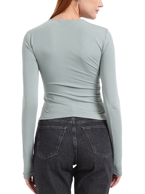 CK JEANS Camiseta de manga larga con cuello redondo gris pizarra - camiseta