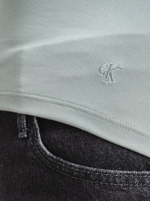 CK JEANS Camiseta de manga larga con cuello redondo gris pizarra - camiseta