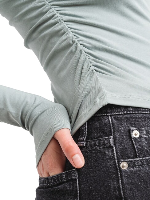 CK JEANS Camiseta de manga larga con cuello redondo gris pizarra - camiseta