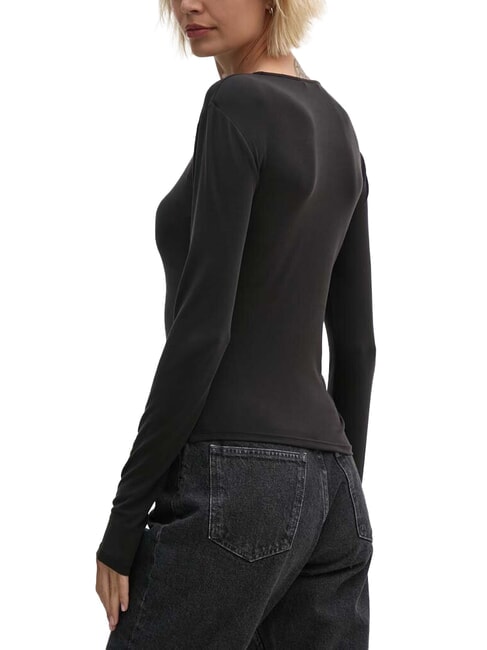 CK JEANS Camiseta de manga larga con cuello redondo ck negro - camiseta