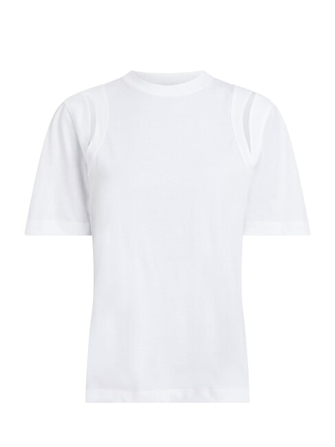 CK Camiseta de manga corta con corte blanco brillante - camiseta