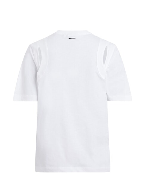CK Camiseta de manga corta con corte blanco brillante - camiseta