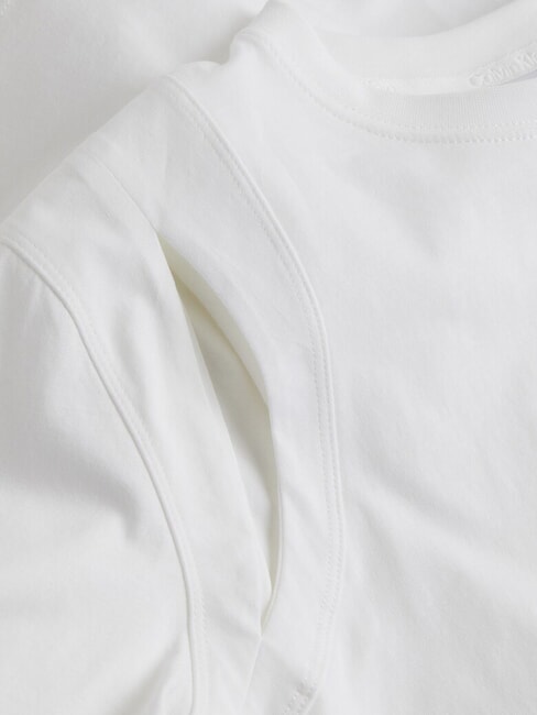 CK Camiseta de manga corta con corte blanco brillante - camiseta