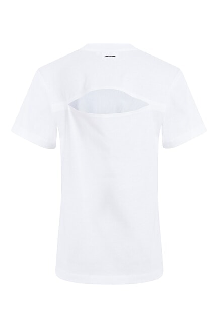 CK Camiseta de manga corta con espalda recortada blanco brillante - camiseta
