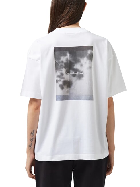 CK JEANS Camiseta de manga corta de corte relajado con estampado blanco brillante - camiseta