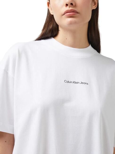 CK JEANS Camiseta de manga corta de corte relajado con estampado blanco brillante - camiseta