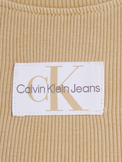 CK JEANS Camiseta corta de manga corta caqui pálido - camiseta