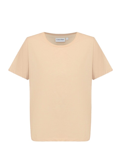 CK Camiseta de manga corta con cuello redondo café helado - camiseta