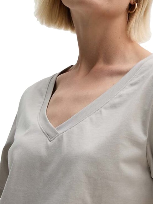 CK Camiseta de manga corta con cuello en V guijarro de arena - camiseta