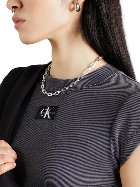 CK JEANS Camiseta corta de manga corta lavado negro - camiseta