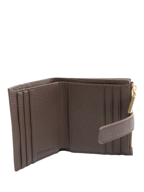 METALLIC SOFT Cartera mini de piel morena - Carteras Mujer