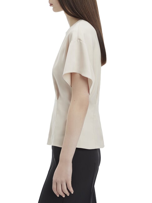 CK Camisa de satén de manga corta mañana gris - Camisas