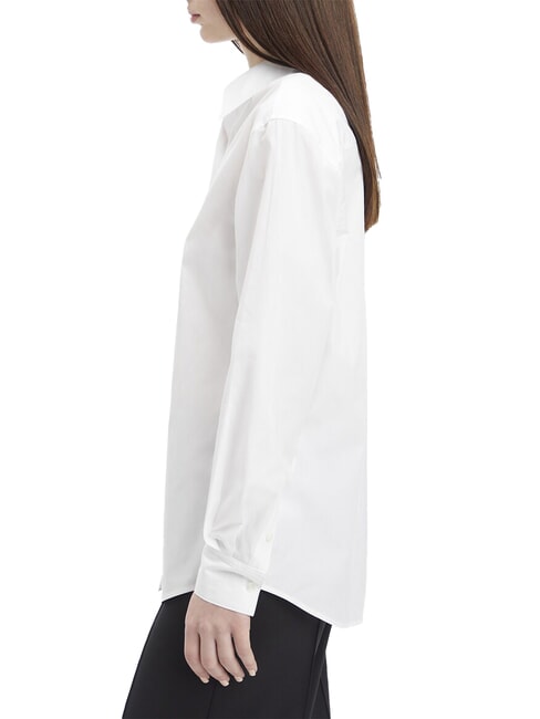 CK Camisa de manga larga de corte relajado blanco brillante - Camisas