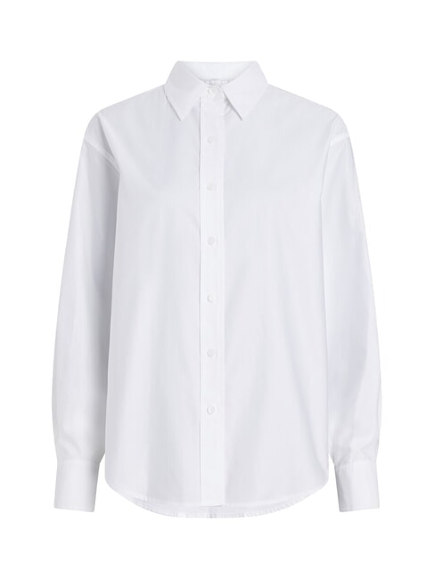 CK Camisa de manga larga de corte relajado blanco brillante - Camisas
