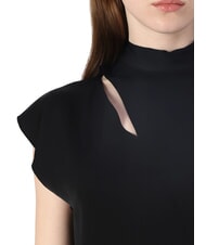 CALVIN KLEIN CK Camisa de cuello alto y manga corta con corte ck negro - Camisas - 4