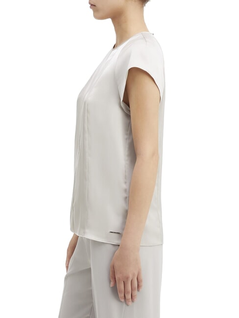 CK Camisa de satén de manga corta guijarro de arena - Camisas