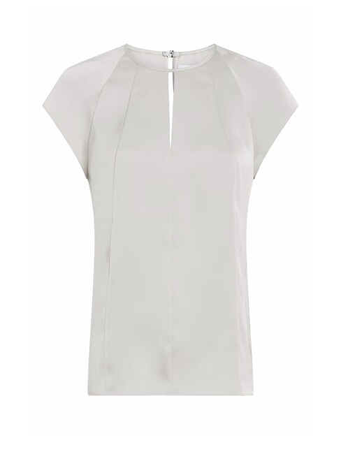 CK Camisa de satén de manga corta guijarro de arena - Camisas