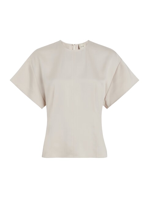 CK Camisa de sat&eacute;n de manga corta ma&ntilde;ana gris - Camisas