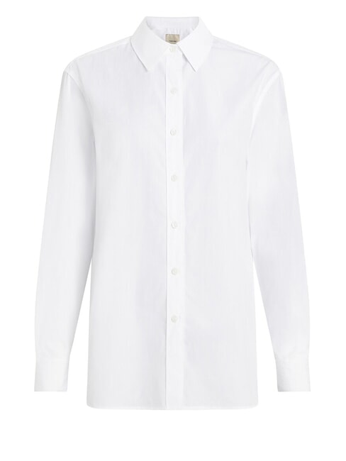 CK Camisa de manga larga de corte relajado blanco brillante - Camisas