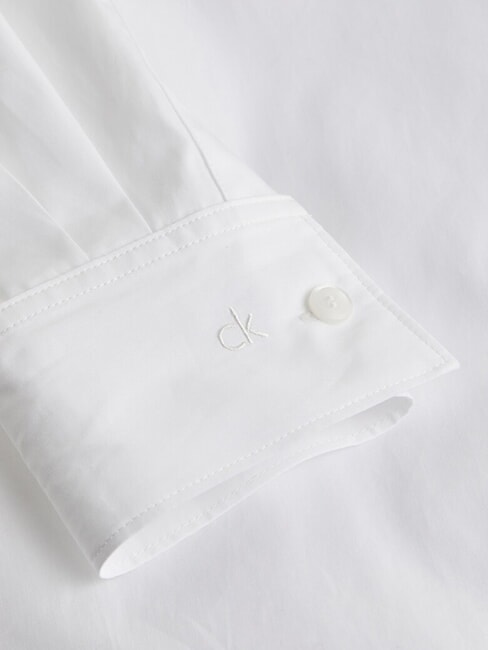 CK Camisa de manga larga de corte relajado blanco brillante - Camisas