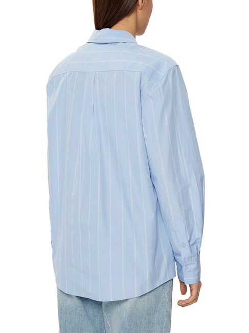 CK Camisa de manga larga de corte relajado garceta / franja colocada en el cielo nocturno - Camisas