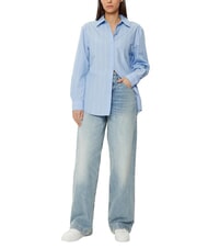 CALVIN KLEIN CK Camisa de manga larga de corte relajado garceta / franja colocada en el cielo nocturno - Camisas - 5