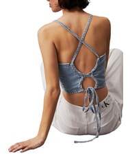 CALVIN KLEIN CK JEANS Top corto vaquero con cordones dril - camiseta - 3