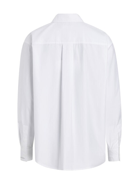 CK Camisa de manga larga de corte relajado blanco brillante - Camisas