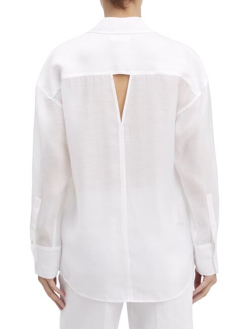 CK Camisa transparente de corte extragrande blanco brillante - Camisas