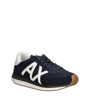 ARMANI EXCHANGE ROYALE SUEDE AIR MESH Zapatillas de piel con el logotipo de AX azul marino+blanco roto - Zapatos Hombre - 2