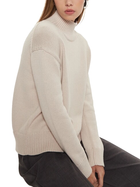 CK Suéter de cuello alto de corte relajado mañana gris - Suéteres de mujer