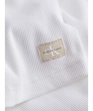 CALVIN KLEIN CK JEANS Suéter de cuello redondo acanalado blanco brillante - Suéteres de mujer - 5