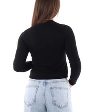 CALVIN KLEIN CK JEANS Su&eacute;ter corto de cuello redondo ck negro - Su&eacute;teres de mujer - 4