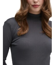 CALVIN KLEIN CK JEANS Suéter de cuello alto de algodón ébano - Suéteres de mujer - 4