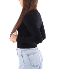 CALVIN KLEIN CK JEANS Su&eacute;ter corto de cuello redondo ck negro - Su&eacute;teres de mujer - 2