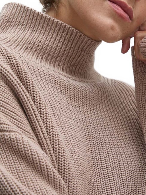 CK JEANS Suéter de cuello alto de algodón de corte relajado cabra - Suéteres de mujer