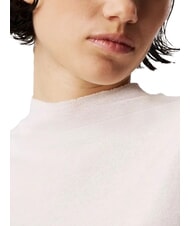 CALVIN KLEIN CK JEANS Suéter de cuello alto de algodón marfil - Suéteres de mujer - 3