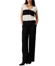 CALVIN KLEIN CK JEANS Chaleco de punto de algodón marfil / negro ck - camiseta - 4