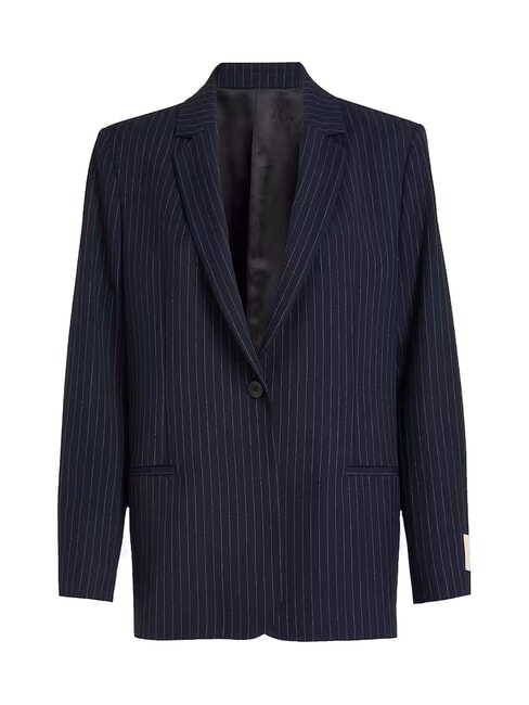 CK Chaqueta blazer de raya diplomática cielo nocturno / franja gris matutina - Chaquetas de mujer