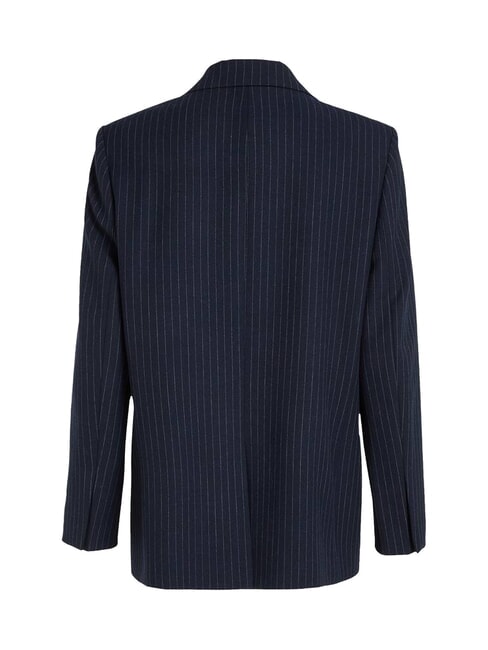 CK Chaqueta blazer de raya diplomática cielo nocturno / franja gris matutina - Chaquetas de mujer