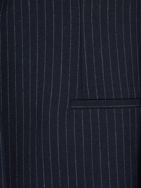 CK Chaqueta blazer de raya diplomática cielo nocturno / franja gris matutina - Chaquetas de mujer