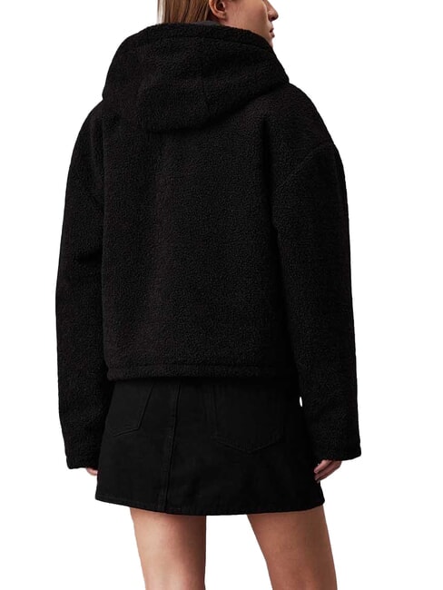 CK JEANS Chaqueta polar con capucha y cremallera completa ck negro - Chaquetas de mujer