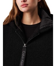 CALVIN KLEIN CK JEANS Chaqueta polar con capucha y cremallera completa ck negro - Chaquetas de mujer - 3